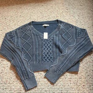 Aeropostale Cropped Cable Knit Sweater